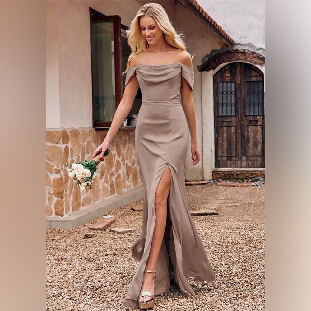 Taupe Gown | bridesmaids dress